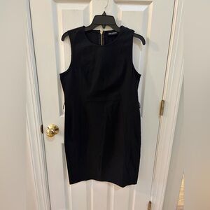 Nina Leonard Black Dress Midi Sleeveless Pullover Solid Cocktail Women’s M